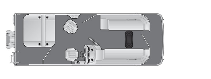 Overhead view of the layout on a Bennington 25 S Swingback (25 SSB).