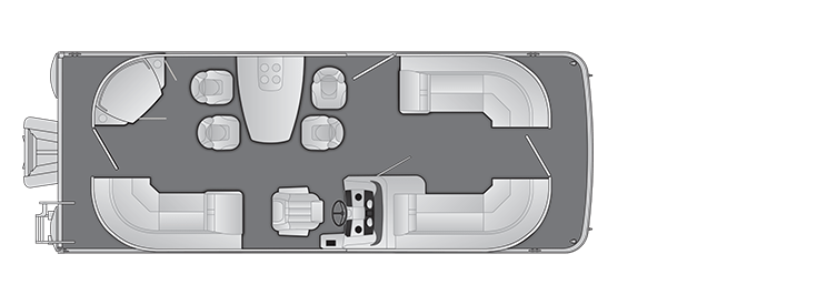 Overhead view of the layout on a Bennington 23 SX Port Dinette - Entertainment (23 SXPD).