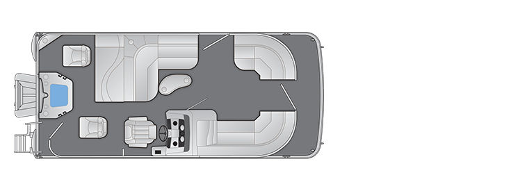 Overhead view of the layout on a Bennington 20 SX Fish & Cruise (20 SXS).