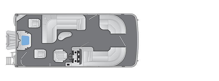Overhead view of the layout on a Bennington 20 SX Fish & Cruise (20 SXSNP).