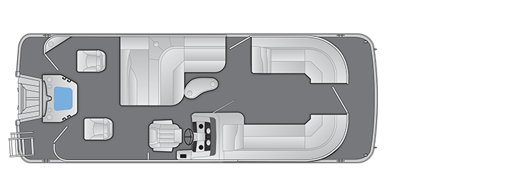Overhead view of the layout on a Bennington 23 SX Fish & Cruise (23 SXSAPG).