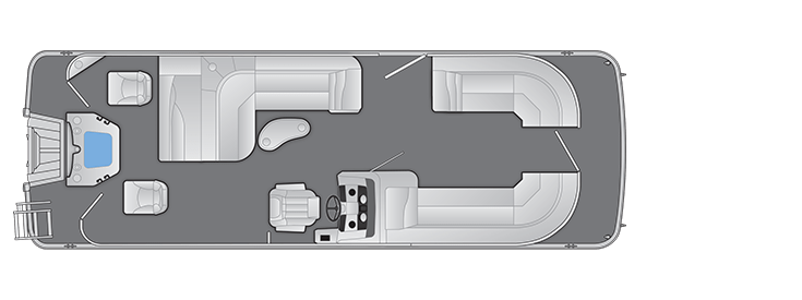 Overhead view of the layout on a Bennington 25 SX Fish & Cruise (25 SXSAPG).