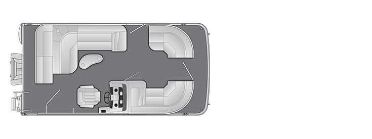 Overhead view of the layout on a Bennington 18 SX L-Bench (18 SXL).