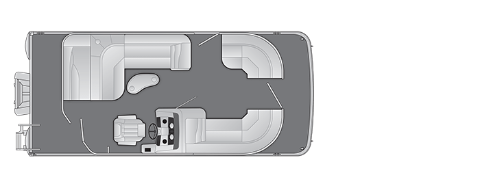 Overhead view of the layout on a Bennington 20 SX L-Bench (20 SXL).