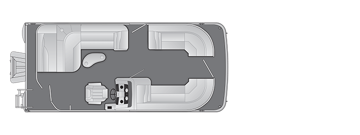 Overhead view of the layout on a Bennington 20 SX L-Bench (20 SXLG).
