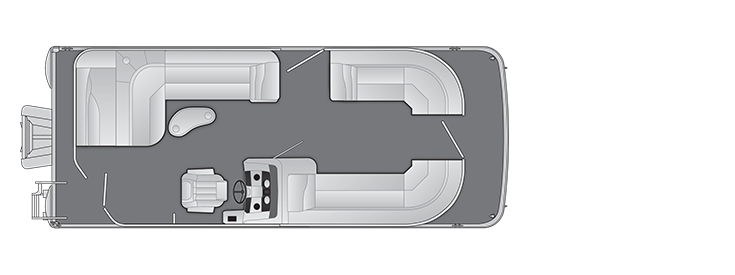 Overhead view of the layout on a Bennington 22 SX L-Bench (22 SXL).