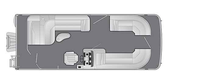Overhead view of the layout on a Bennington 23 SX L-Bench (23 SXL3).