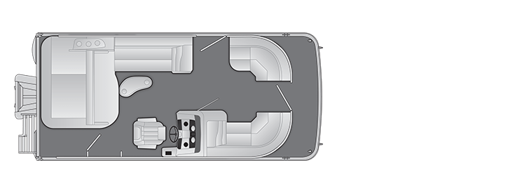 Overhead view of the layout on a Bennington 20 SX Swingback (20 SXSB).