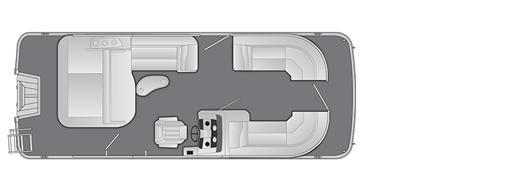 Overhead view of the layout on a Bennington 22 SX Swingback (22 SXSB).