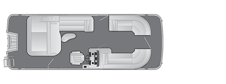 Overhead view of the layout on a Bennington 24 SX Swingback (24 SXSB).