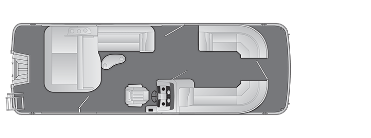 Overhead view of the layout on a Bennington 25 SX Swingback (25 SXSB).