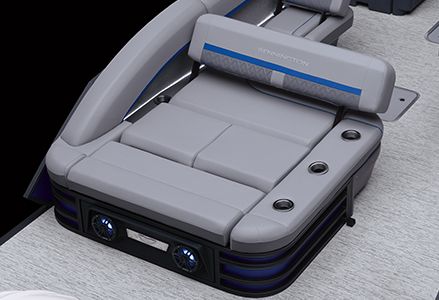Bennington M Line pontoon boat with Swingback layout.