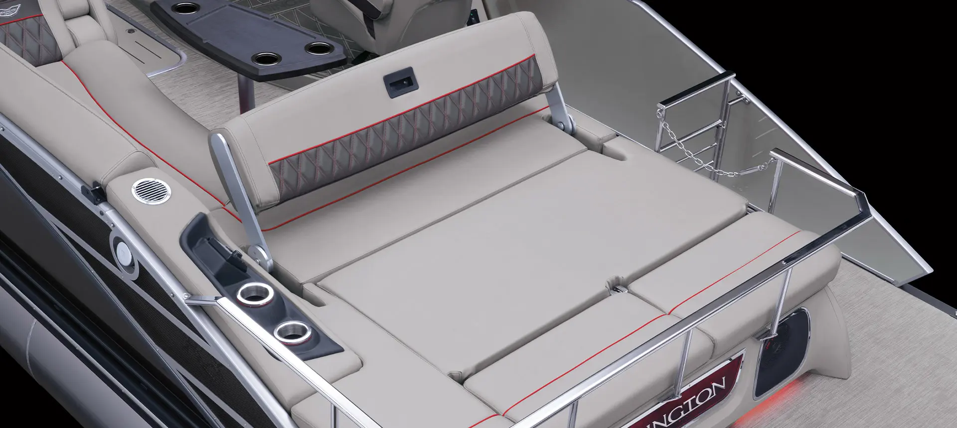 Swingback seat on a Bennington RX Sport pontoon boat.