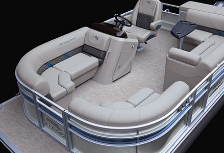 Bennington SX Line pontoon boat with L-Bench layout.