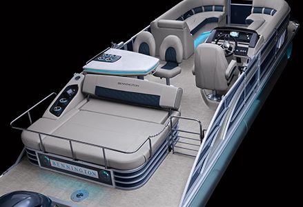 Bennington SX Line pontoon boat with Entertainment layout.