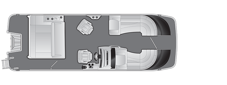 Overhead view of the layout on a Bennington 23 QX Swingback (23 QXSB).
