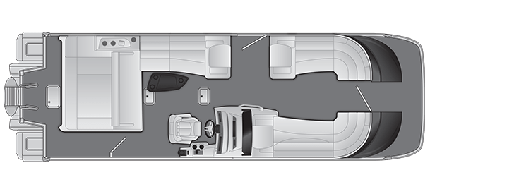 Overhead view of the layout on a Bennington 27 QX Swingback (27 QXSBT2).