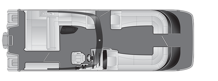Overhead view of the layout on a Bennington 30 QX Swingback with Arch (30 QXSBAX2).
