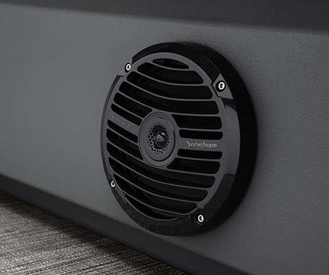 Rockford Fosgate speaker detail on a Bennington S One Pontoon Boat. 