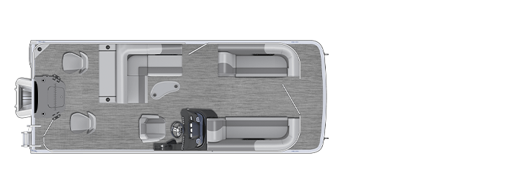Overhead view of the layout on a Bennington 23 S Fish & Cruise (23 SS).
