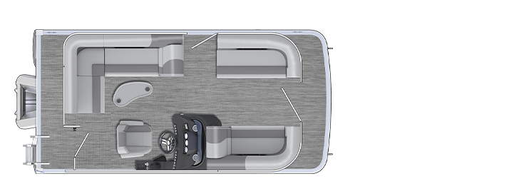 Overhead view of the layout on a Bennington 16 S L-Bench (16 SL).