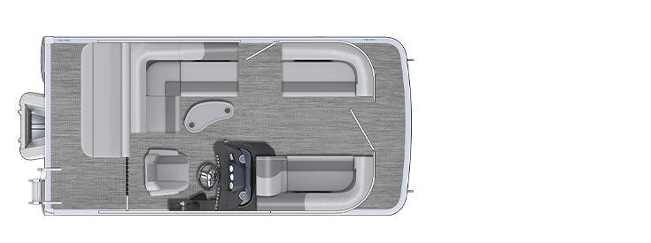 Overhead view of the layout on a Bennington 16 S J-Bench (16 SLJ).
