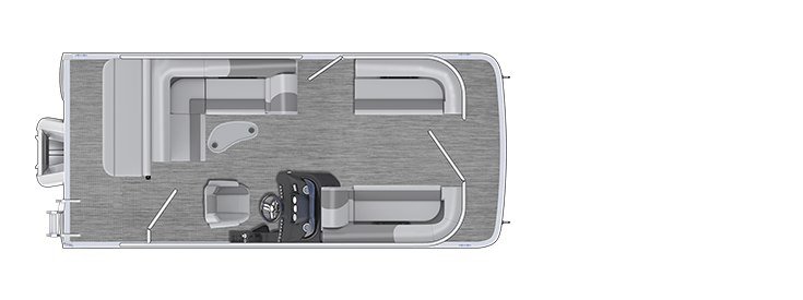 Overhead view of the layout on a Bennington 20 S J-Bench (20 SLJ).