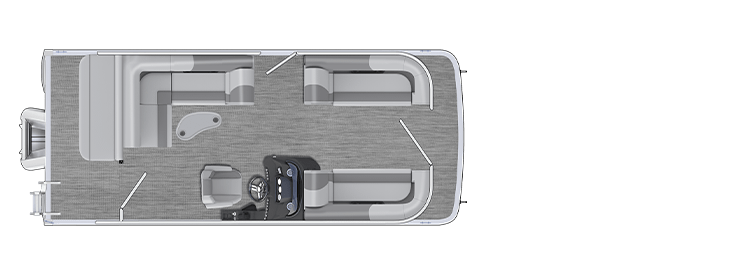 Overhead view of the layout on a Bennington 21 S J-Bench (21 SLJ).