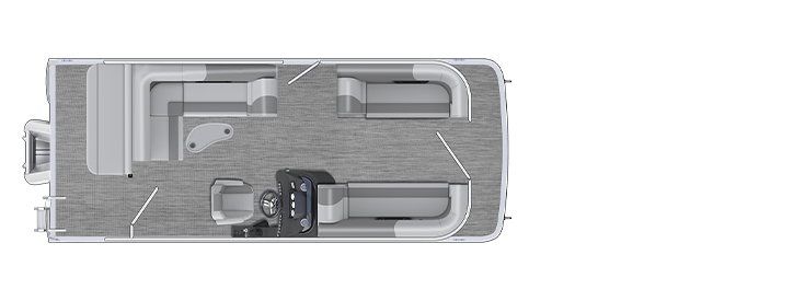 Overhead view of the layout on a Bennington 22 S J-Bench (22 SLJ).
