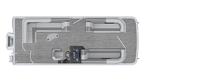 Overhead view of the layout on a Bennington 23 S L-Bench (23 SL).
