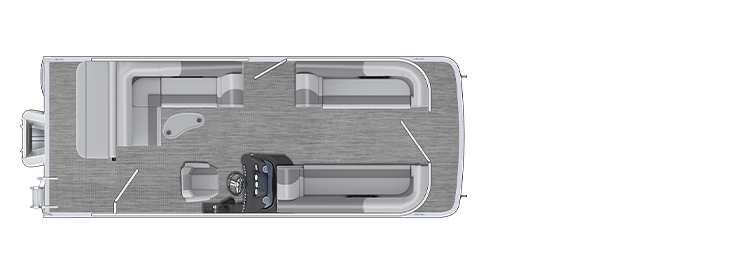Overhead view of the layout on a Bennington 23 S J-Bench (23 SLJ).