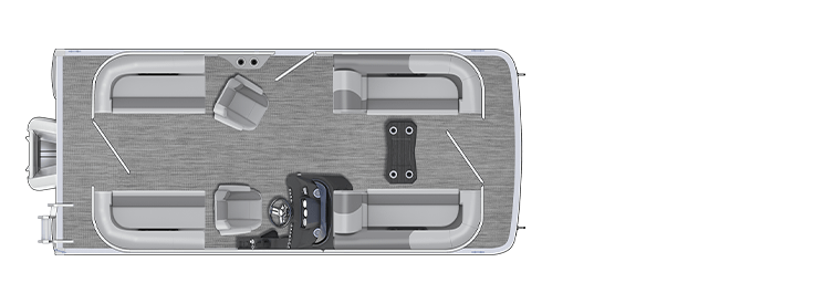 Overhead view of the layout on a Bennington 20 S Stern Radius - Quad Bench (20 SSR).