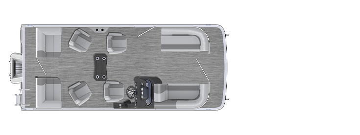 Overhead view of the layout on a Bennington 21 S Stern Radius - Quad Chair (21 SQC).