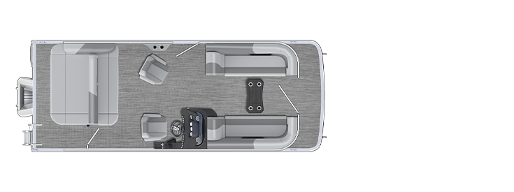 Overhead view of the layout on a Bennington 23 S Swingback (23 SSB).