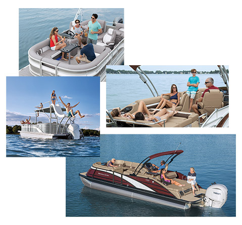 A collection of moments of families having fun on their Bennington Pontoon Boats.