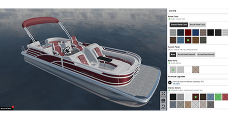 A screenshot of the Bennington 3D configurator