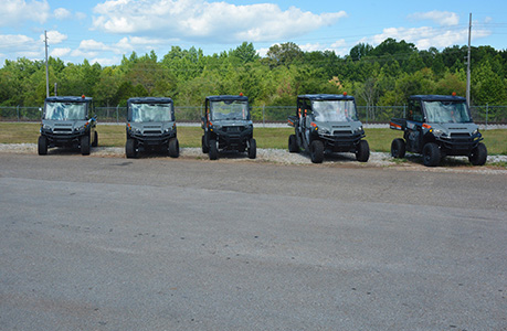 5 work UTVs in a lineup available for rental or fleet sales.