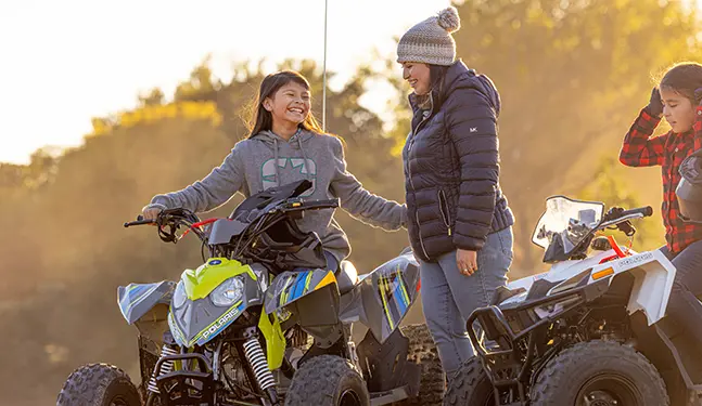 a girl having fun in her Outlaw 110