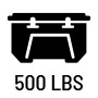 500 lbs available rack capacity.