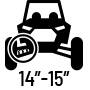 14-15 inches of suspension travel.