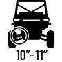 10-11 inches of suspension travel.