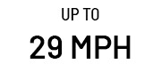 Up to 29 mph speed adjustability.
