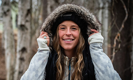 Julie Ann Chapman wearing a coat in the woods