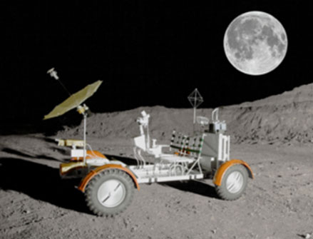 lunar buggy on moon