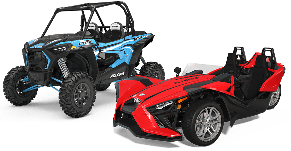 Image of a RZR 1000 and a Slingshot