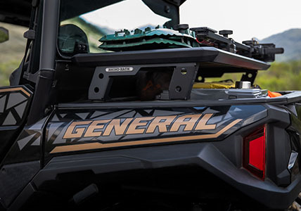 Polaris GENERAL XP 4 1000 with a Rhino-Rack rear bed rack installed