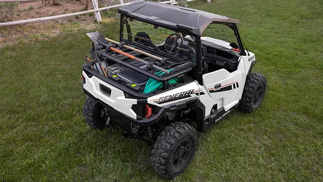 general 1000 side by side with rhino rack accessories installed