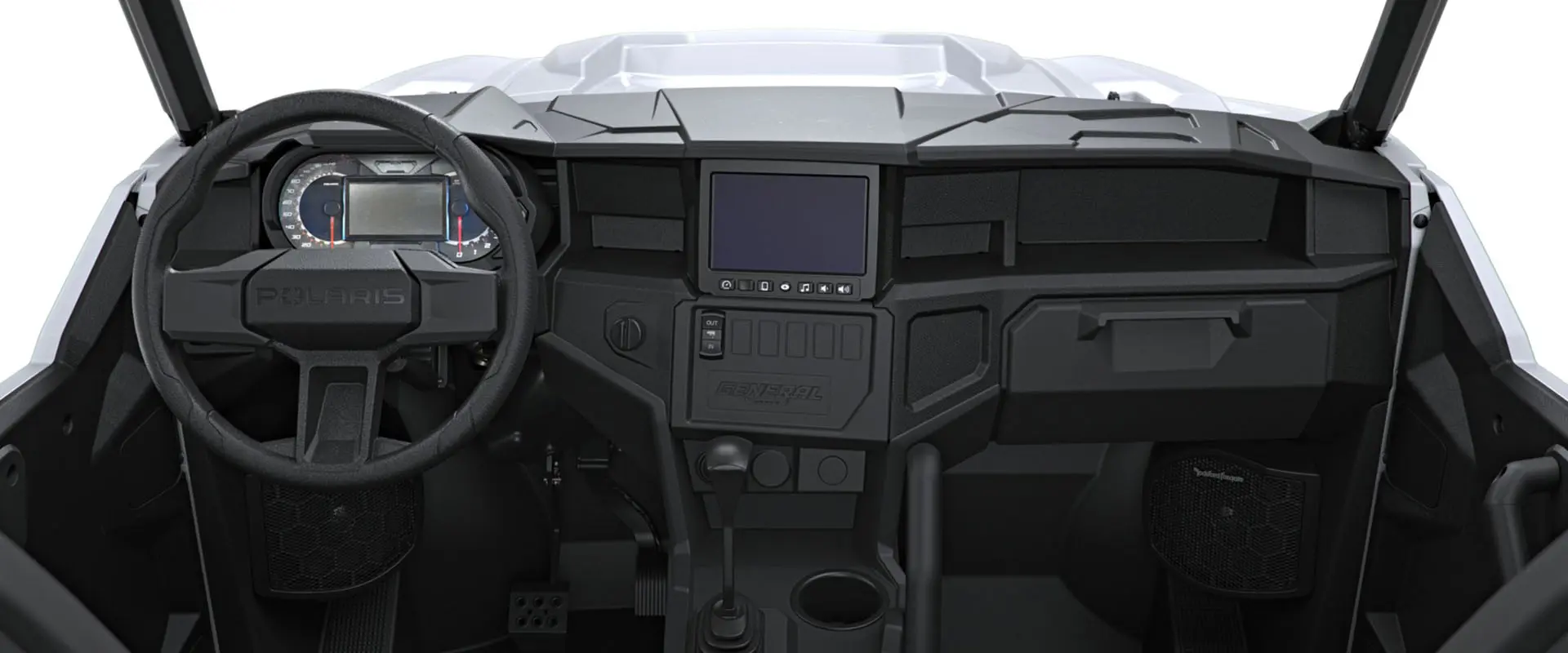 Interior dash of a 2027 Polaris GENERAL XP 1000 SxS.