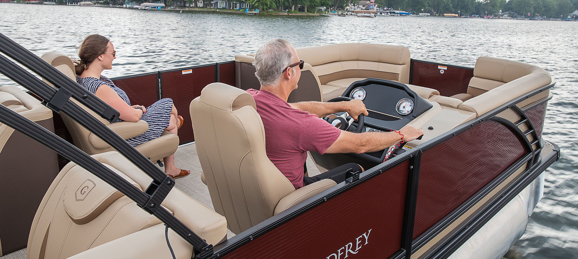 Pic of people on the Monaco Split Bench boat