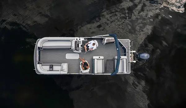 top view of a godfrey sweetwater entertainment pontoon